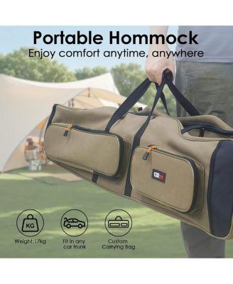 Portable Outdoor Hammock with Stand, Sunshade & Bag