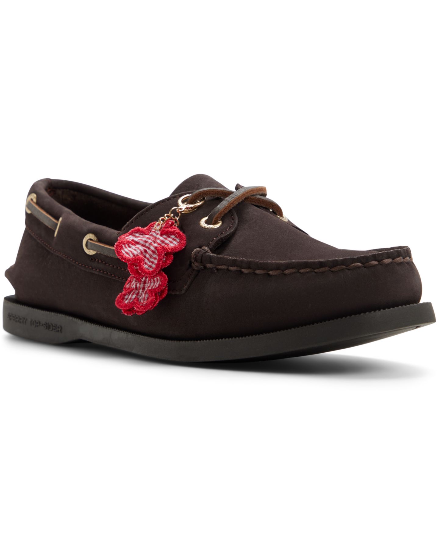 Женские туфли Sperry Authentic Original Two-Eye Round Toe Boat, цвет: Тёмный коричневый — фото 1