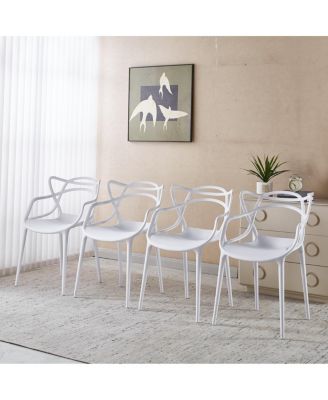 5pcs Dining Set, Metal Leg Table, Mid-Century Dining Table for 4-6 People