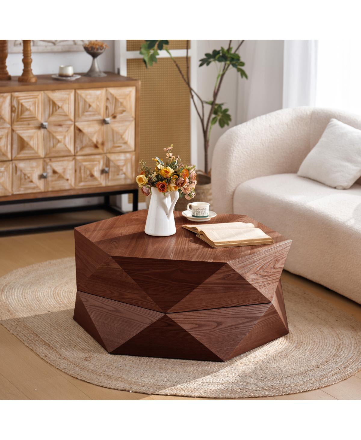 Streamdale Furniture Retro Polygon Flip Top Coffee Table