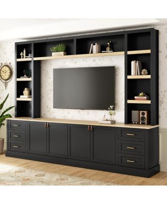 Farmhouse 4-Piece Entertainment Center Wall Unit