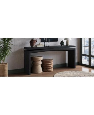  65-Inch Rustic Solid Wood Veneer Console Table - Farmhouse Entryway Sofa Table