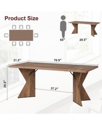 Dining Room Table 6 71 Inch Rectangular Kitchen Table Dining Room Furniture with Sturdy Frame Thickened Long Tabledesk and Dinner Desk
