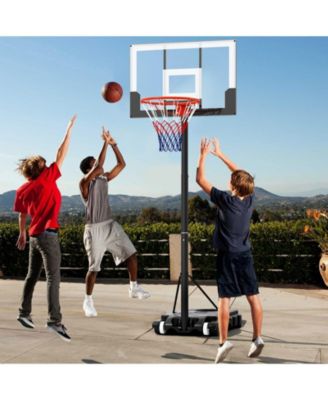 3.3-7 Feet Portable Adjustable Outdoor Kids Basketball Hoop Goal