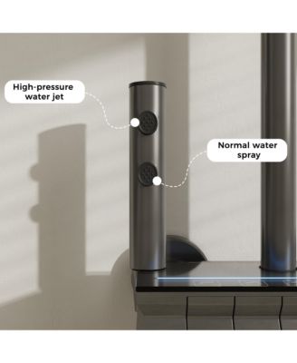 3-Spray Shower Faucet 2.5 GPM with Button Control, LED Display, and 3-Mode Hand Shower