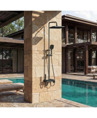 3-Spray Shower Faucet 2.5 GPM with Button Control, LED Display, and 3-Mode Hand Shower