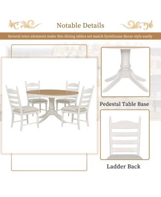 Retro Dining Set with Pedestal Table Base