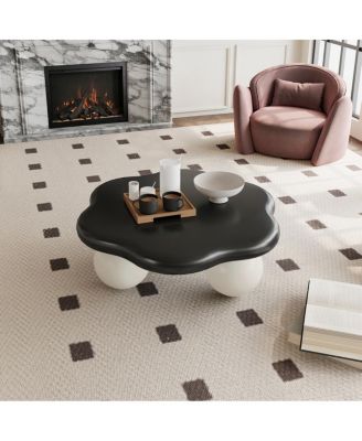 35" Cloud Shaped Coffee Table, Petal-Shaped Minimalist Table