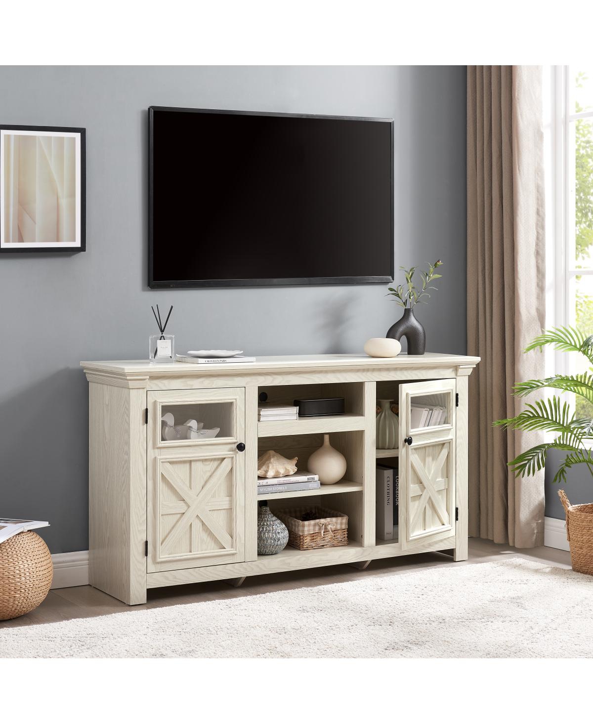 Streamdale Furniture Farmhouse Barn Door Tv Stand Media Console