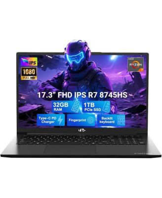 17.3" IPS FHD-Gaming-Laptop, AMD Ryzen 7 8745HS 32GB DDR5 RAM 1TB SSD 4.9GHz Radeon 780M Graphics 100W USB-C 4.0