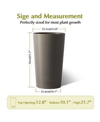  2 Pack 21.7" Tall Square Planters for Indoor/Outdoor Plants