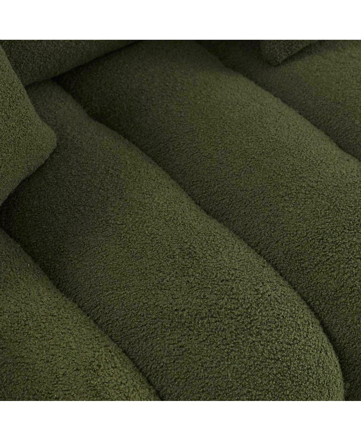 Streamdale Furniture Teddy Fabric Sofa with 3 Pillows & Cushions, Solid Wood Frame