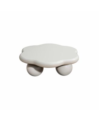 35" Cream Cloud Shaped Coffee Table, Modern Minimalist Living Room Table