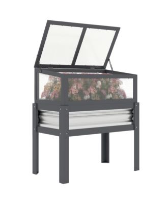 Raised Garden Bed with Flip-Up Mini house