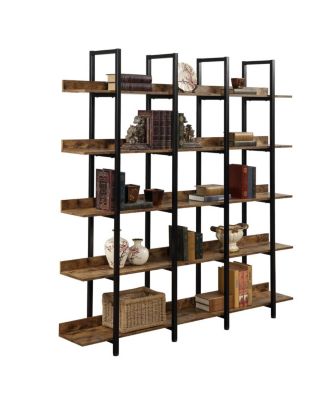 5 Tier Vintage Industrial Bookcase with Metal Frame & MDF Board