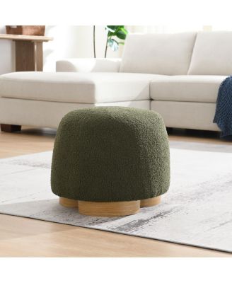 Fully Assembled Teddy Fabric Ottoman Footstool