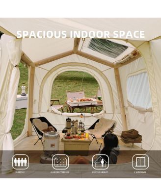 Inflatable Camping Tent - Easy Setup, 4-Season, Waterproof, 4-8 Person