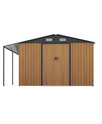 Dual-Zone Garden Shed with Sliding Doors and Ramp