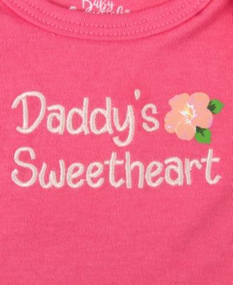 Baby Girls' Daddy’s Sweetheart Bodysuit, Shorts and Sunglasses, 3-Piece Set