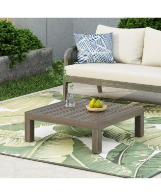 Rustic Acacia Wood Outdoor Coffee Table