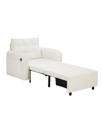 3-in-1 Sleeper Chair Bed, 80" Extra Long Pull Out Sofa with USB Charging & Storage