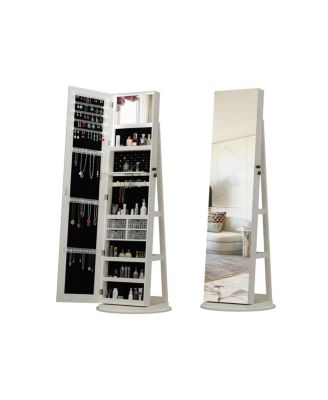 360° Swivel Jewelry Cabinet with Full Length Mirror