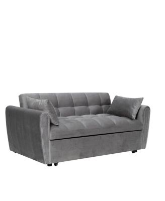 65-inch 3-in-1 Foldable Sofa Bed, Modern Velvet Double Sofa with Adjustable Back