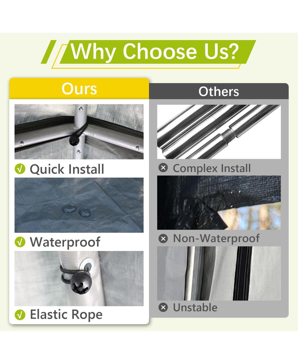 Streamdale Furniture 8x8 Ft Outdoor Shelter: Waterproof, Uv-Resistant, Roll-Up Doors