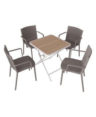 4pcs Warm Stackable Armchair with Folding Table