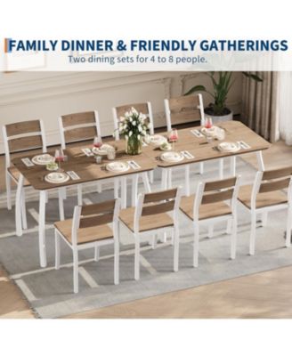 5 Piece Dining Table Set for 4 Space-Saving Kitchen Table with Wooden Seat Chairs Compact Dinner Set for Small Spaces Apartment