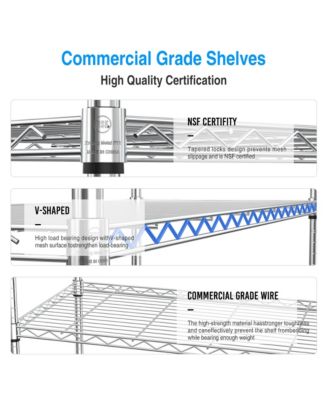 3 Tier Wire Shelving Unit, Heavy Duty Metal Rack, Adjustable Shelves Organizer Rack with Shelf Liners, 1050 LBS Capacity for Garage - Chrome