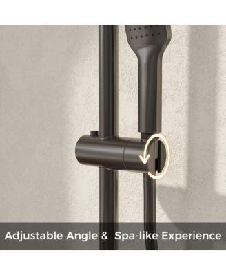 3-Spray Shower Faucet 2.5 GPM with Piano Button Diverter, Hand Shower and LED Temperature Display