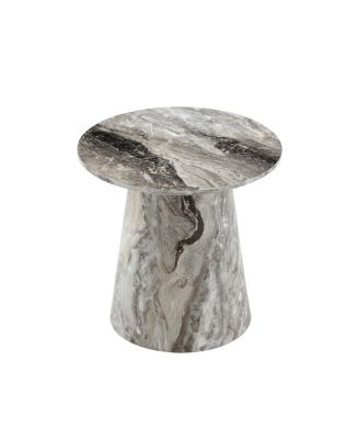 textured MDF circular coffee table, 19.6" D x 18.8"