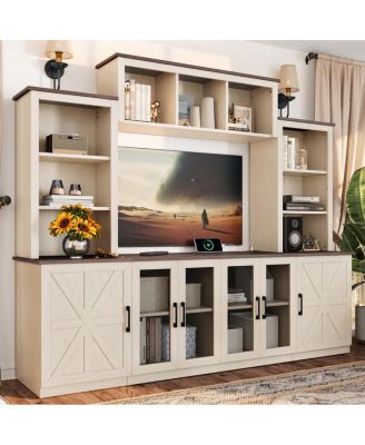  Wall Unit Entertainment Center with Charging Station & USB