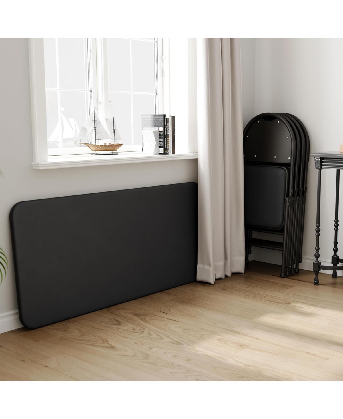 gaomon 4FT Folding Table and Chairs Set of 5 Portable Card Table and Chairs Padded Table and Chair Dining Set for Picnic Event Training