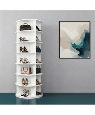 7 Tier Rotating Shoe Rack Tower, Spinning Shoe Display