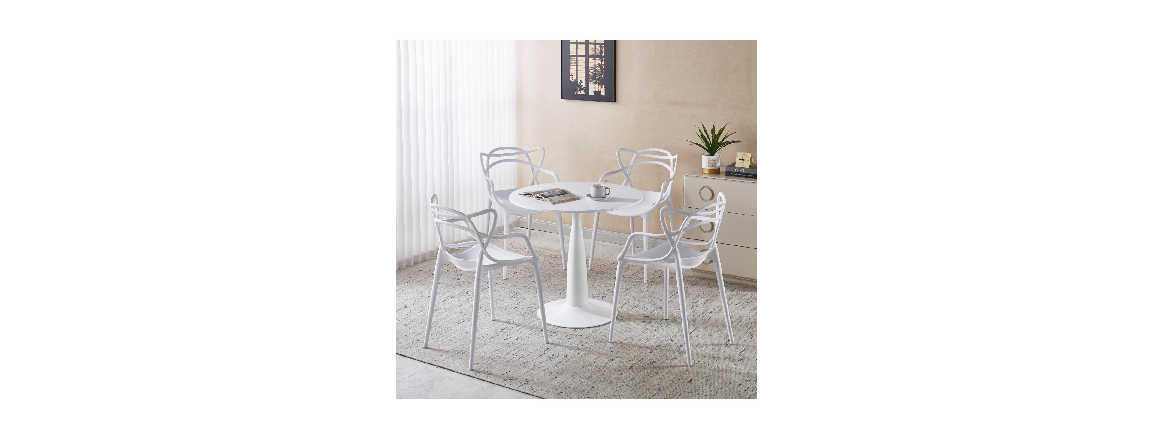 Streamdale Furniture 5pcs Dining Set, Metal Leg Table, Mid-century Style