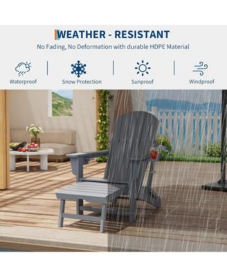 Rocking Adirondack Chairs Set of 4, Folding Adirondack Rocking Chair With Footrest, Adirondack RockingChair Outdoor