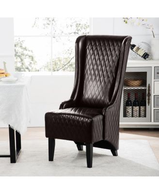 Faux Leather High-Back Accent Chair, Modern Side Chair for Living Room, Bedroom