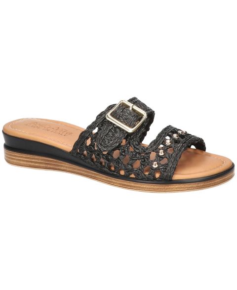 Женские сандалии Bella Vita Bar-Italy Slip-On Wedge, цвет: Чёрный