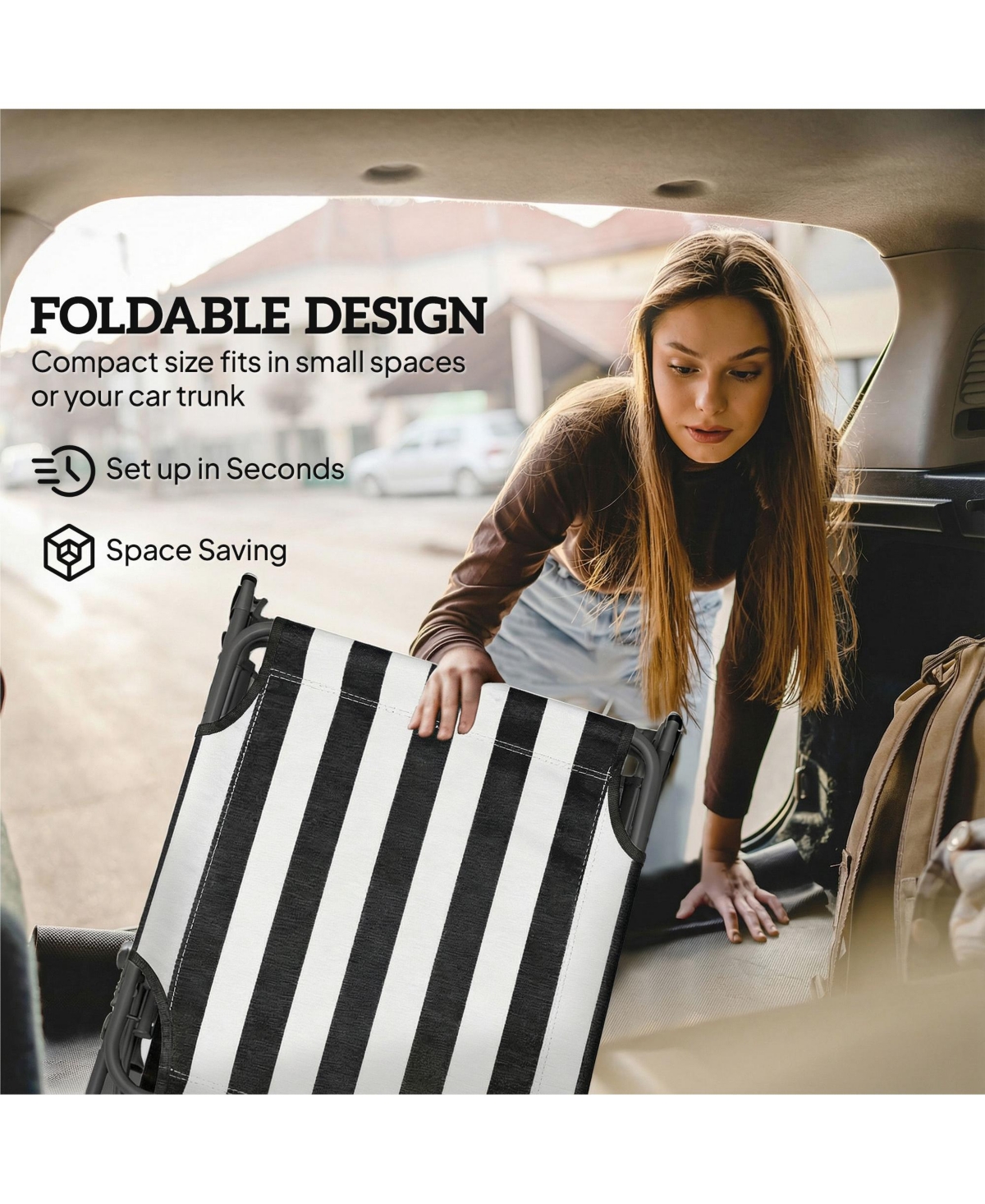 Outsunny Portable Outdoor Sun Lounger, Lightweight Folding Chaise Lounge Chair w/ 5-Position Adjustable Backrest for Beach, Poolside and Patio, Green