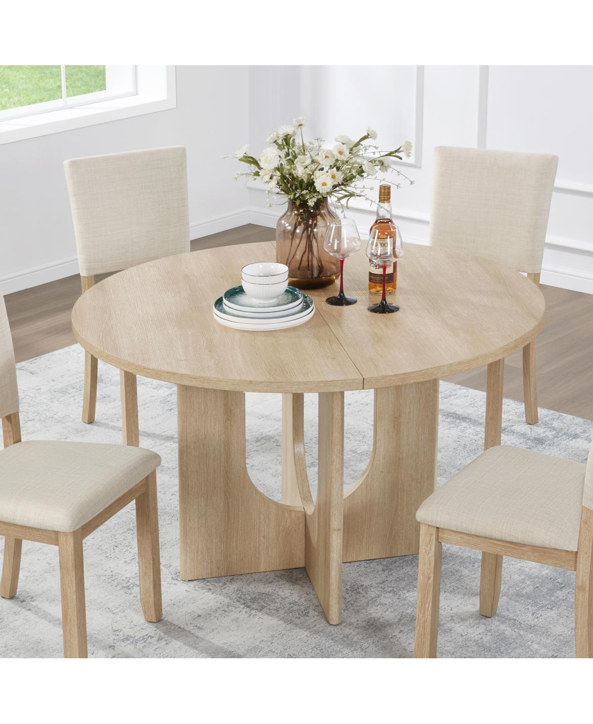 Streamdale Furniture Modern Farmhouse 47.3" Round Dining Table for 4