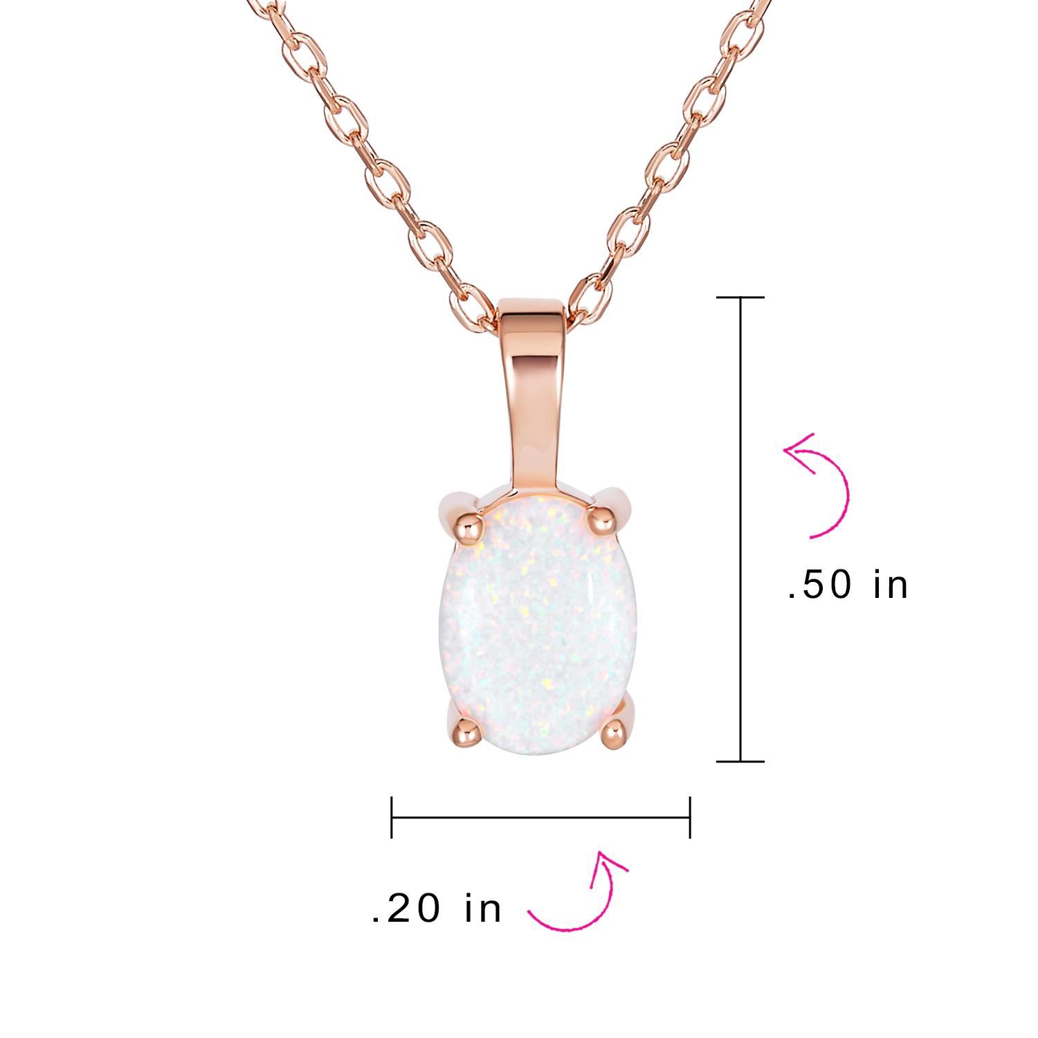 Created Oval Solitaire Orange Opal Pendant Necklace Gold Sterling Silver