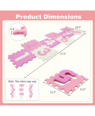 9-Piece Interlocking Foam Puzzle Floor Mat with Marker Discs