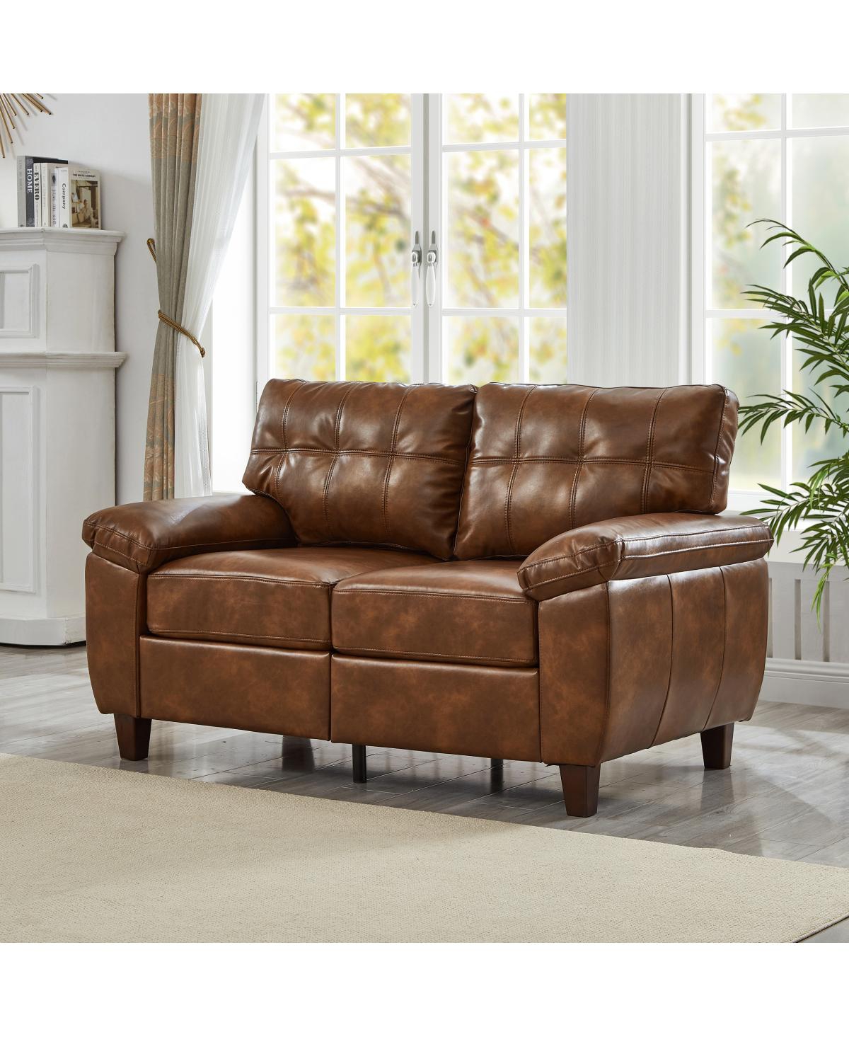 Streamdale Furniture Modern Faux Leather 3-Seater & Loveseat Sofa with Storage