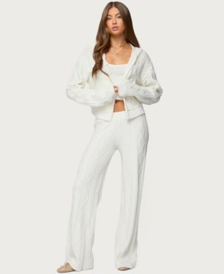 Women's Louise Cable Knit Hooded Cardigan