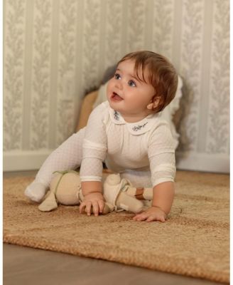 Baby Girls "Lilacs Are The Sweetest Bloom" Embroidered Footie