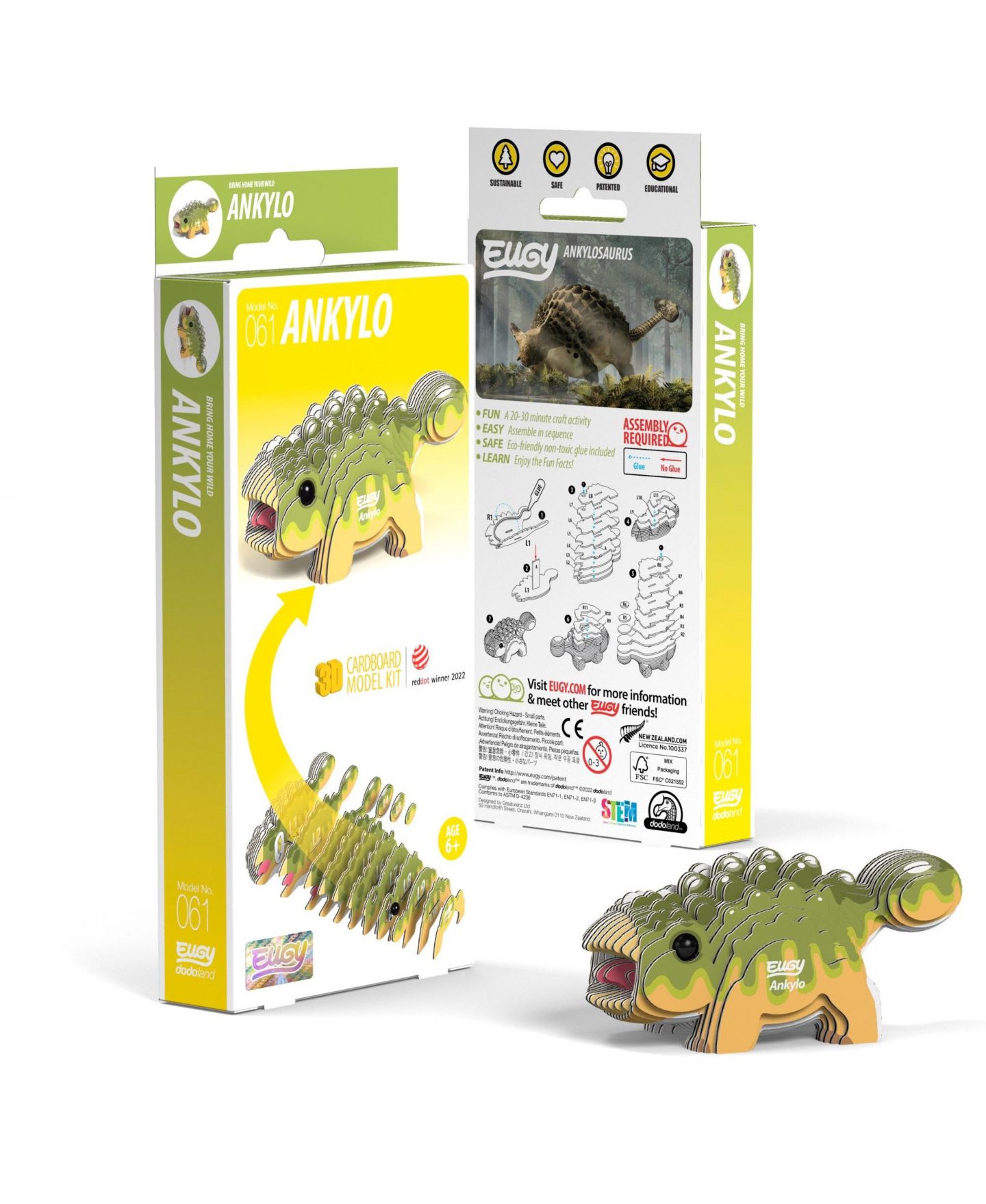 Детский пазл Eugy Ankylo 3D Puzzle, цвет: Разноцветный — фото 1