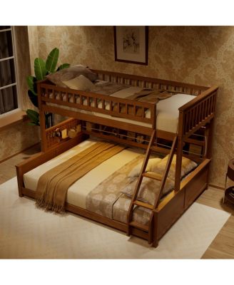 Streamdale Twin XL over Queen Bunk Bed with Shelving, Lights & Pegboard