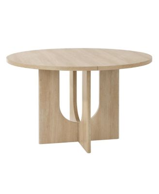 47.3" Round Dining Set with 4 Upholstered Chairs -